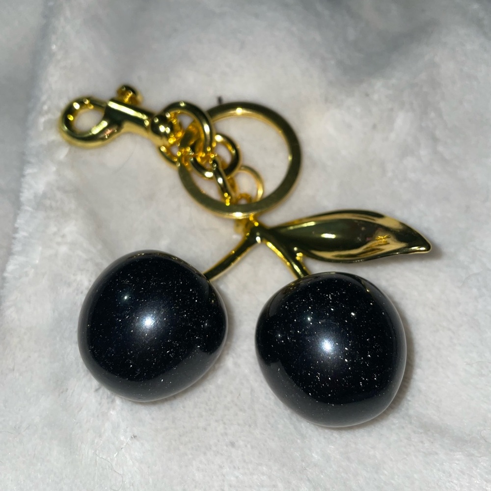 Gold and Black Cherry Keychain